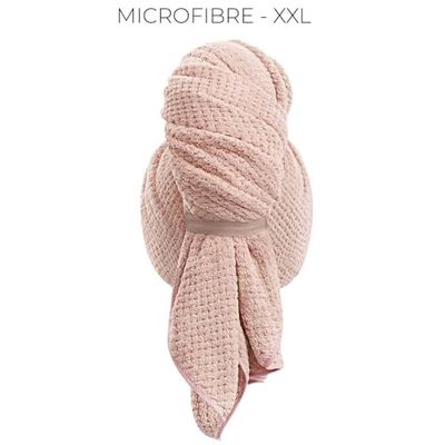 COSMETIC CLUB, SC0643, Asciugamano per Capelli XXL in Microfibra Rosa, Ultra Assorbente, Morbido e Pratico con Chiusura a Bottoni, Ideale per Capelli Lunghi, Facile da Pulire, Lavabile in Lavatrice