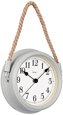 Technoline Lifestyle wandklok WT 713, decoratieve wandklok, nostalgie, maritiem, met koord, grijs, 22 cm