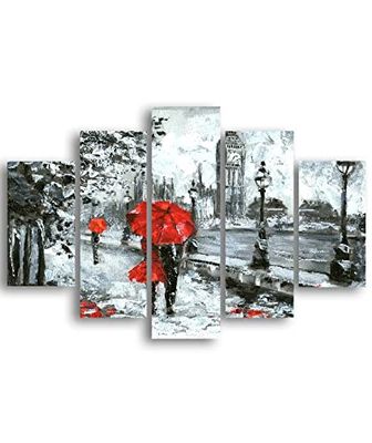 Homemania HM205MDF226 Cuadro Londres, Multicolor, 95 X 0,3 X 60 Cm, 5 Piezas