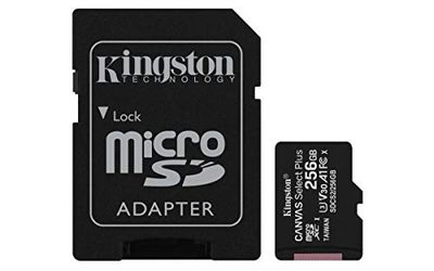 Kingston Canvas Select Plus SDCS2/256GB Scheda microSD Classe 10 con Adattatore SD Incluso, 256 GB
