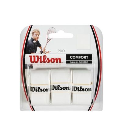 Wilson Pro Overgrip Punhos de Squash e substituição, 3 unidades, unissexo, branco, NS