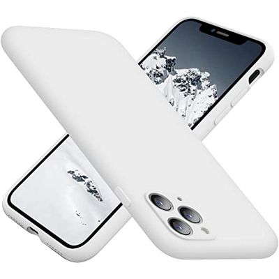 Siliconen hoes, compatibel met iPhone 11 Pro, ultradun, schokbestendig, rondom bescherming voor iPhone 11 Pro 5,8 inch 2019, wit
