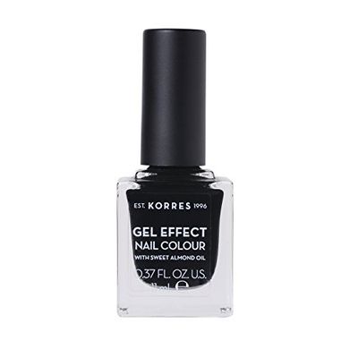 KORRES Natural Gel Effect Nail Colour, Black 11 ml, Vegan