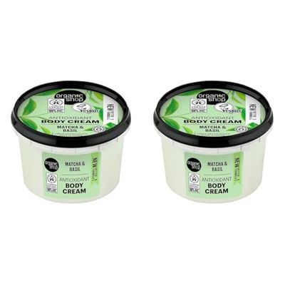 Organic Shop Antioxidant Body Cream Matcha and Basil (250ml) (Pack of 2)