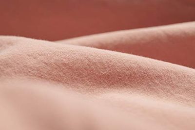 L1NK STUDIO Drap Plat uni pour lit 135/150 cm (240X280cm) 100% Coton (Percale 200 Fils) Soft Coral