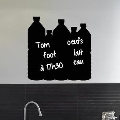 Ambiance - Adhesivo decorativo para pared, diseño de botellas, 40 x 40 cm, color negro
