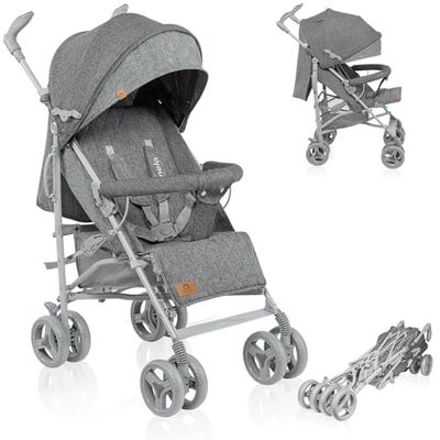 LIONELO Irma barnvagn upp till 15 kg sittvagn, lätt struktur, dämpade hjul, varukorg, justerbart handtag, fällningssystem, kompakt storlek