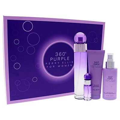 Perry Ellis 360 viola da donna, 4 pezzi, confezione regalo, 4 unità