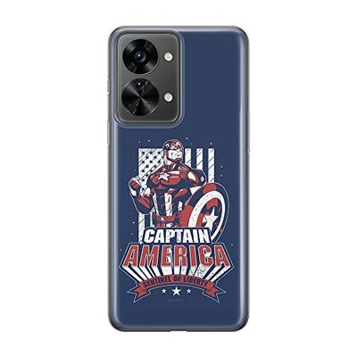 ERT GROUP mobiel telefoonhoesje voor Oneplus NORD 2T 5G origineel en officieel erkend Marvel patroon Captain America 018 aangepast aan de vorm van de mobiele telefoon, hoesje is gemaakt van TPU