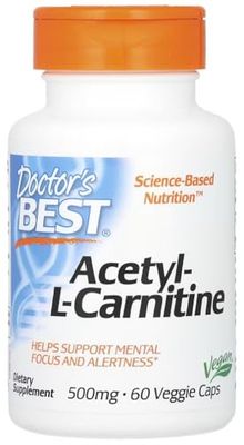 Doctor's Best - Acétyl L-Carnitine | un complément très apprécié pour le métabolisme énergétique - 500mg, 60 gélules végétarienne