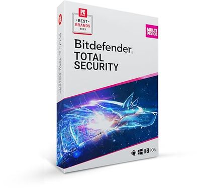 Bitdefender Total Security 2022 - 5 Geräte | 2 Jahre Abonnement | PC/Mac | Aktivierungscode per Post