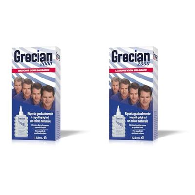 Grecian 2000 Lozione Colorante Uomo, Colore Capelli Uomo, Tinta Capelli Uomo, Riporta Gradualmente I Capelli Grigi Ad Un Colore Naturale, 125 ml (Confezione da 2)