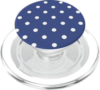 Patrón de lunares azul y blanco para mujeres y niñas PopSockets PopGrip para MagSafe