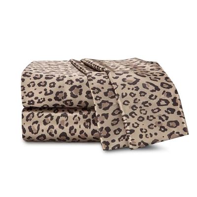 Seduction 1S47359 Satijnen Leopard Queen Sheet Set, Goud