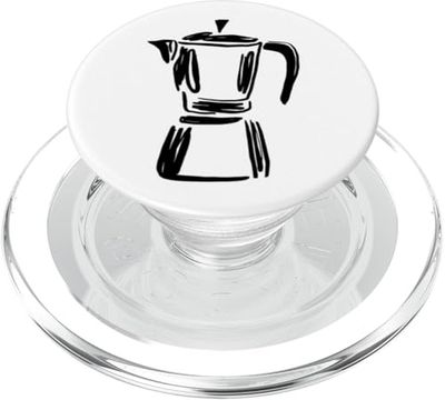 Arte clásico para entusiastas del café Moka Pot PopSockets PopGrip para MagSafe