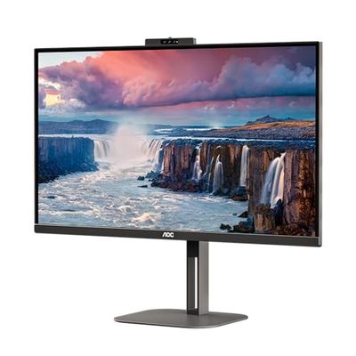 AOC Q27V5CW - 27 Inch QHD monitor, IPS, 75Hz, USB-C Docking, 65W power output, Windows Hello WebCam, LowBlue Light, Speakers (2560 x 1440 @ 75Hz, 300 cd/m², HDMI 1.4, USB-C 65W PD)