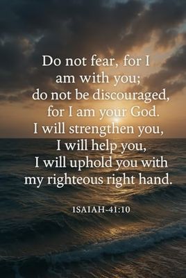 “Do Not Fear, For I Am With You” – Isaiah 41:10 Inspirational Christian Journal | Calming Ocean Sunrise Design | Faith-Based Notebook for Prayer, Devotionals, and Reflection