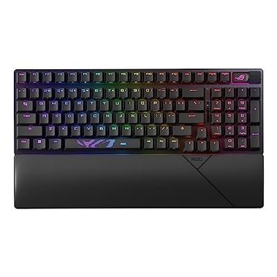 ASUS ROG Strix Scope II 96 Wireless - Mechanical gaming keyboard - tri-mode, multi-function controls, ROG NX Snow and Hot-swap switches & stabilizers, 3 tilt angles and wrist rest, AZERTY