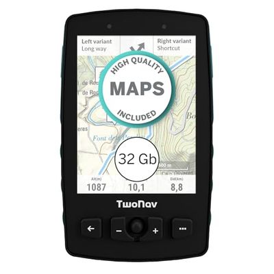 TwoNav Aventura 2 Plus Motor (32 GB), on-road and off-road GPS navigator with 3.7-inch screen for motorcycle, car, 4x4, quad with maps included. Colour Turquoise