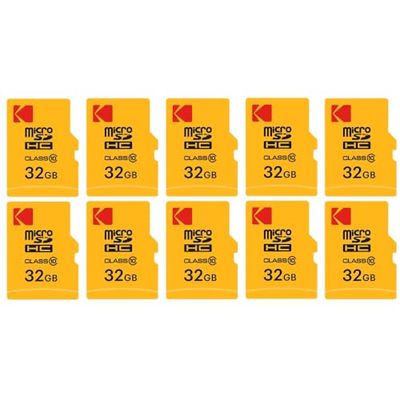 KODAK Pack of 10 32GB Micro SDHC Memory Cards with Adapter - High Speed Storage Solution