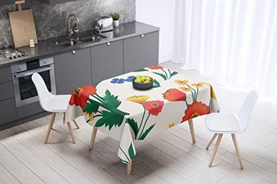 Le Jardin du Lin Kitchen Decoration, Tablecloth, 140 cm x 140 cm, Designed and Manufactured in Turkey