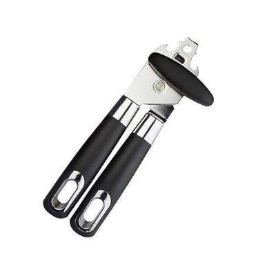 Apriscatole girevole a leva, progettato per facilitare l'apertura delle lattine con una maneggevolezza ergonomica e sicura. Ideale per uso domestico e in cucina.