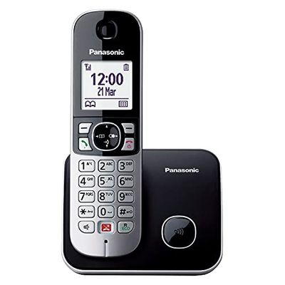 Panasonic KX-TG6851GB Dual-Micro/Nano, draadloze telefoon (tot 1.000 telefoonnummers vergrendelen, overzichtelijke lettergrootte, luide telefoon, volledig duplex handsfree) zwart-zilver
