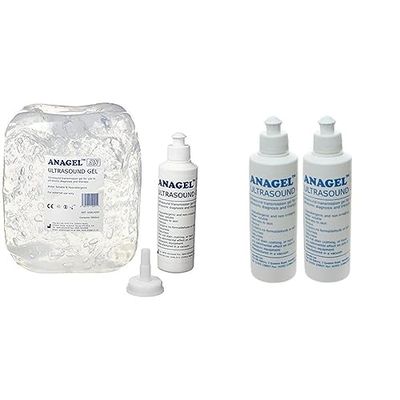 ANAGELAnagel UGEL5000 Ultrasound Gel Bottle 5L with 250ml Refill Bottle… & 250ml Ultrasound Transmission Gel - Pack of 2ANAGEL