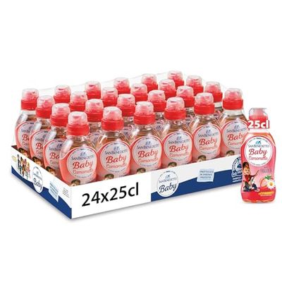 San Benedetto, Baby Camomilla alla Fragola, 24x250 ml Bevanda Delicata e Calmante per Bambini, Senza Conservanti, Coloranti e Glutine
