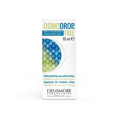 Densmore - Osmodrop Free - Solution Ophtalmique avec Action Osmotique - Mannitol et Acide Hyaluronique - Stérile et Sans Conservateur - Jusqu'à 3 utilisations jour - Flacon 10 ml - Fabriqué en Europe
