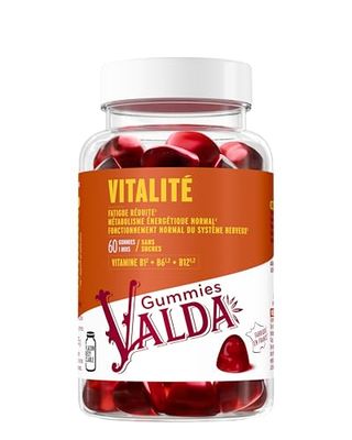 Valda Gummies Vitalité : Complément alimentaire à base de vitamines et de minéraux, sans sucres avec édulcorants - 60 gommes, 135 g