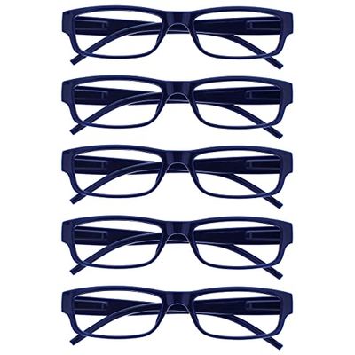 OPULIZE The Reading Glasses Company Dark Blue Value 5 Pack Lightweight Mens Womens RRRRR32-3 +2.00