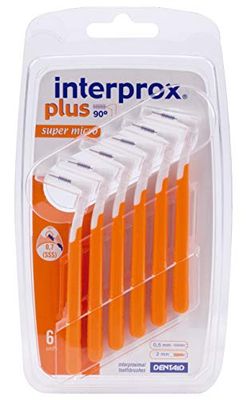 INTERPROX PLUS - Supermicro 0.7 - Brossettes Interdentaire - Fibres en Tynex - Orange - Blister de 6 unités