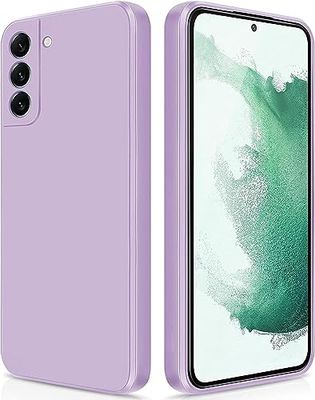 robashi Hoesje compatibel met Samsung Galaxy S22 5G, vloeibare siliconen hoes, allround bescherming mobiele telefoonhoes, krasbestendig, paars