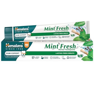 Himalaya Dentifrice à la menthe avec des ingrédients actifs pour des gencives protégées, haleine fraîche - Les propriétés anti-inflammatoires maintiennent une hygiène bucco-dentaire complète - 75ml