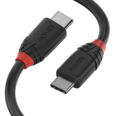 LINDY 36906 1m USB 3.1 Type C kabel 3A, Black Line