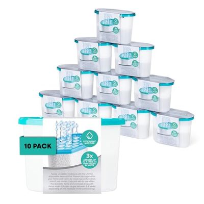 LIVIVO Set van 10 x 500 ml Interieur Luchtontvochtigers - Helpt Vocht, Schimmel, Schimmel, Condensatie Vochtabsorberende Remover in Thuis Keuken Garage Slaapkamer Caravan Kantoor Garage Badkamer