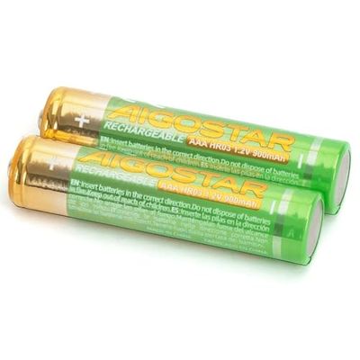 Batería Recargable Tipo HR03 (AAA) 900mAh 1.2V, 2 Unidades, Ideal para Dispositivos electrónicos y Juguetes.