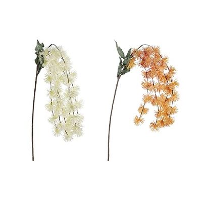 DKD Home Decor Bouquets White Orange EVA (Ethylvinyl acetate) (2 pcs) (25 x 5 x 130 cm)
