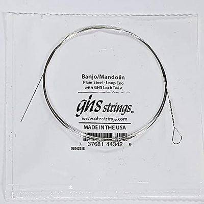 GHS™ Strings Plain Steel Single String 009 Loop End Banjo String for Banjo Plain Steel Loop End Thickness: 009