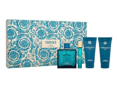 Versace Eros by Versace for Men - 4 Pc Gift Set 3.4oz EDP Spray, 2.5oz Shower Gel, 2.5oz After Shave Balm, 0.33oz EDP Spray
