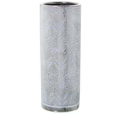 Alexandra House Living Vase White Silver Ceramic 12 x 12 x 26 cm