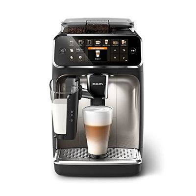 Philips Série 5400 Machine Expresso - Café à Grain - LatteGo Mousseur à Lait, 12 Spécialités de Café, Affichage Intuitif, 4 Profils Utilisateur, Chrome (EP5447/90)