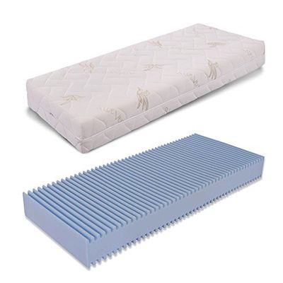 Lupin babymatras met afneembare overtrek, van orthopedisch polyurethaan, 16 cm hoog 60 x 135 cm Wit