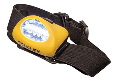 STANLEY HL2PKS - Torcia frontale a LED a mani libere con archetto regolabile, 2 pacchi (3x AAA inclusi)