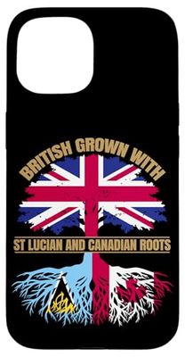 St Lucian Canadian British Grown St Lucia and Canada Roots Case for iPhone 15