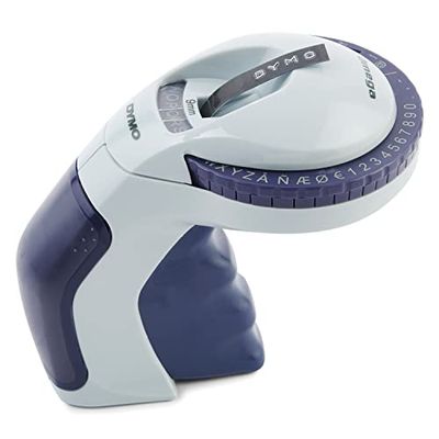 DYMO Etichettatrice per goffratura con 3 nastri per etichette | Kit iniziale per etichettatrice Omega | Piccolo design ergonomico con rotella a scatto | per casa, fai da te e artigianato (€, Ñ, Å, Æ e