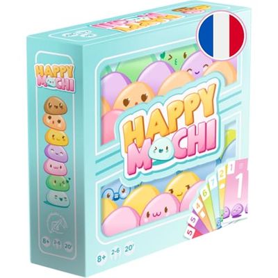Asmodee - Happy Mochi - Français - Jeu de Cartes Mignon pour Jouer en Famille - Jeu illustré à la Main avec Un Design Kawaii à partir de 8 Ans pour 2 à 6 Joueurs, 20 Minutes