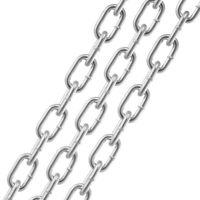VEVOR Chaîne à Maillons en Acier au Carbone Galvanisée, 7,3 mm x 1,8 m, Capacité de Charge 898 kg, Deux Connecteurs Rapides, Chaîne pour Remorquage, Suspension, Camping, Attacher Animaux de Compagnie