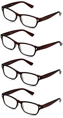 The Reading Glasses Company Marrone Lettori Valore 4 Pacco Uomo Donna Rrrr77-2 +3,50 - 88 Gr